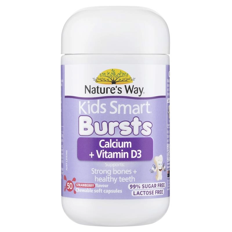 Nature’s Way Kids Smart Bursts Calcium + Vitamin D3 50 Chewable Capsules