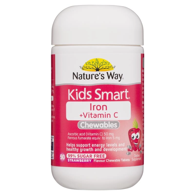 Nature’s Way Kids Smart Iron + Vitamin C 50 Chewable Tablets