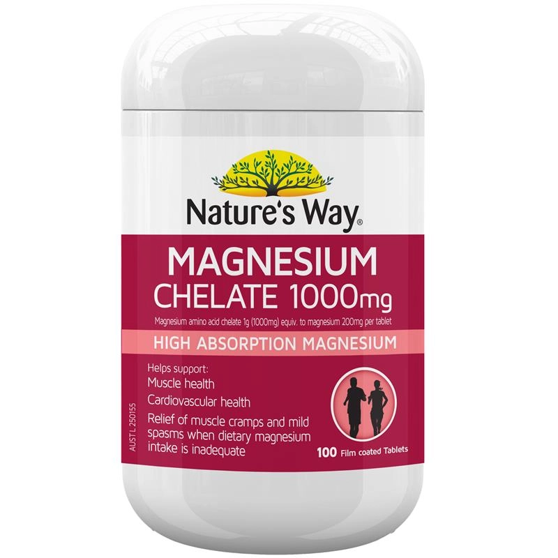 Nature’s Way Magnesium Chelate 1000mg 100 Tablets