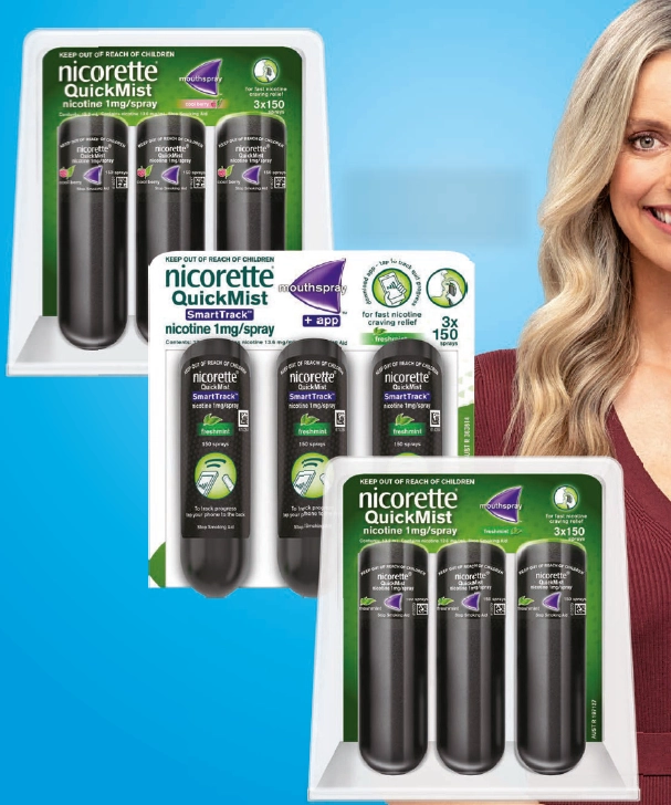 Nicorette QuickMist Triple 3x150 Sprays Exclusive Szie Assorted Variants