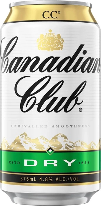 Canadian Club Whisky & Dry 4.8% Cans 10 Pack 375mL