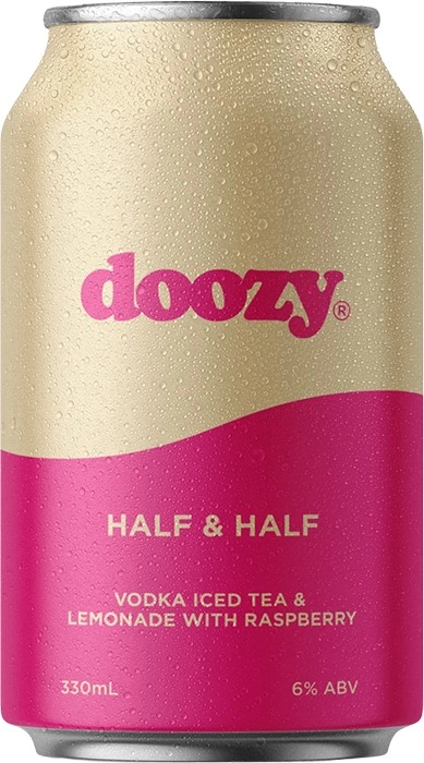 Doozy Half and Half Iced Tea Lemon Raspberry Can 330mL