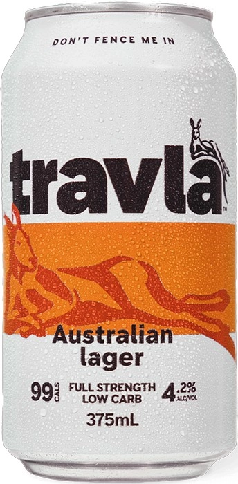 Travla Full Strength Lager Cans 375mL