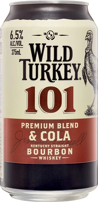 Wild Turkey 101 Bourbon & Cola Cans 10 Pack 375mL