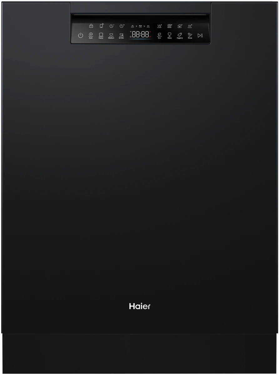 Haier Built Under Steam Dishwasher Black