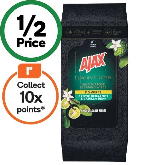 Ajax Luxury Home or Multipurpose Disinfectant Wipes Pk 110