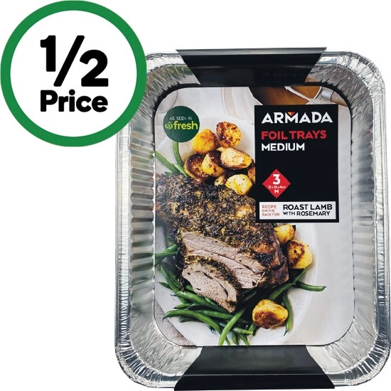 Armada BBQ Medium Foil Trays Pk 3