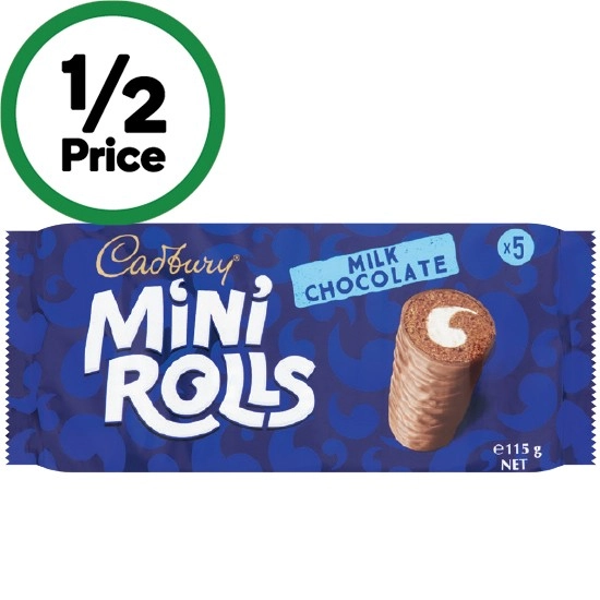 Cadbury Cake Bar or Mini Rolls Pk 5