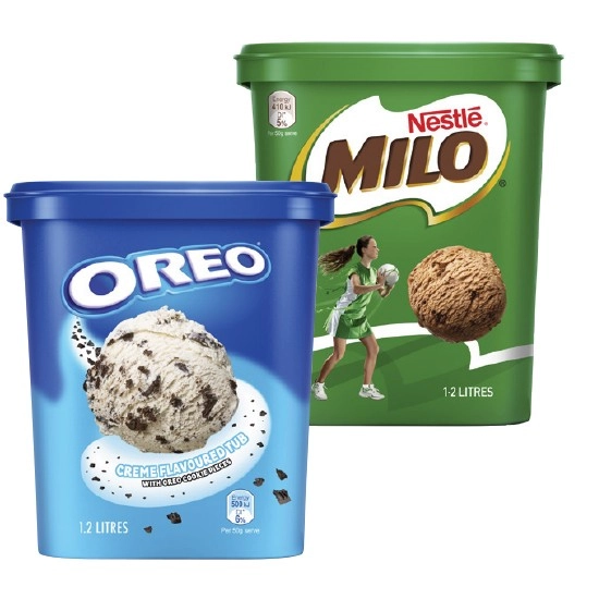 Cadbury Oreo or Milo Frozen Dessert Tub 1.2 Litre