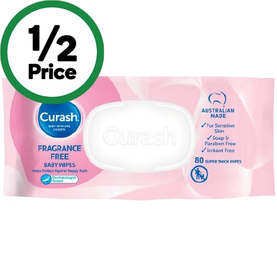 Curash Baby Wipes Fragrance Free Pk 80