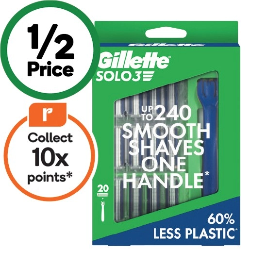 Gillette Solo 3 Handle with 20 Blade Cartridges Razor Pack