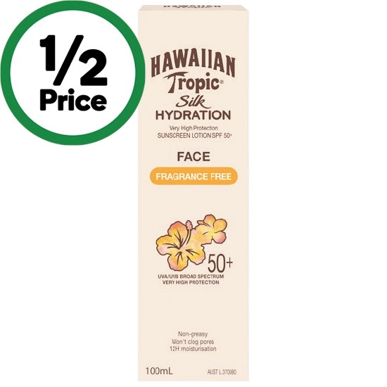 Hawaiian Tropic Silk Hydration Face Sunscreen Lotion SPF50+ 100ml~