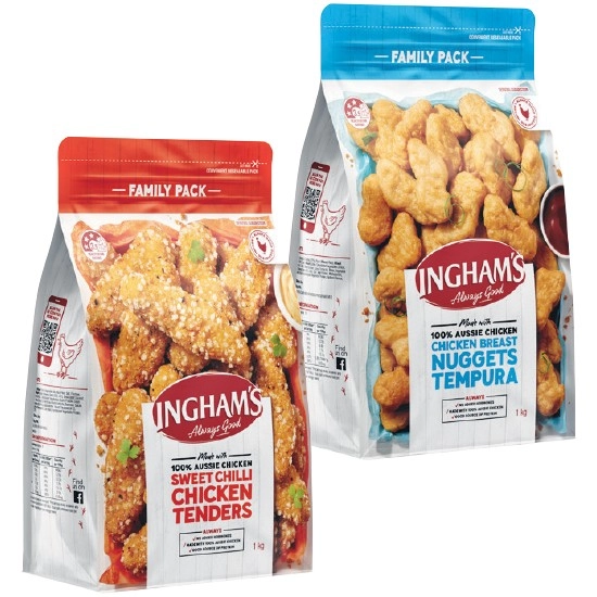 Ingham’s Chicken Tenders, Nuggets or Buffalo Wing Dings 1 kg