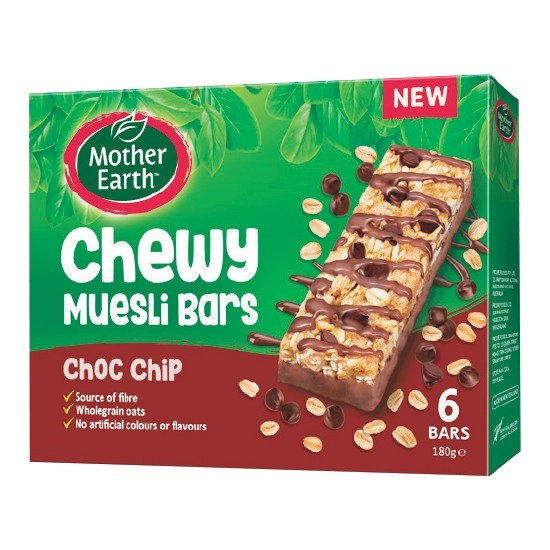 Mother Earth Chewy Muesli Bars 165-180g Pk 6