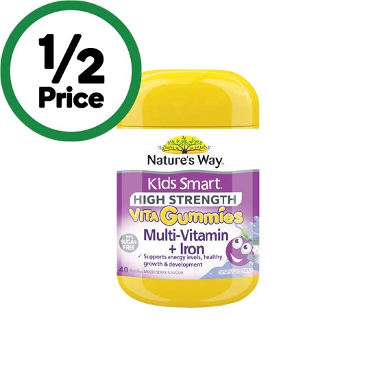 Nature’s Way Kids Smart Vita Gummies Multi-Vitamin + Iron Pk 40~