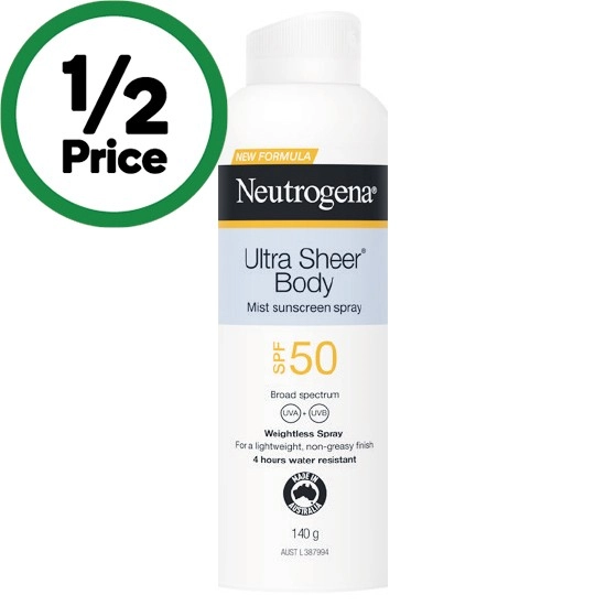 Neutrogena Ultra Sheer Body Mist SPF50 140g~