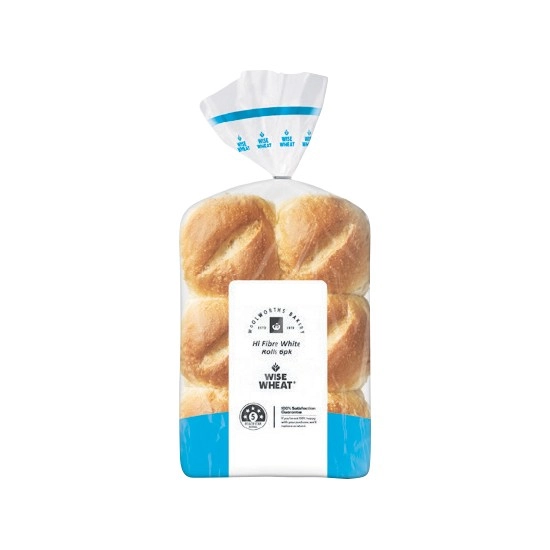 NEW Wise Wheat® Hi Fibre Bread Roll Varieties Pk 6#