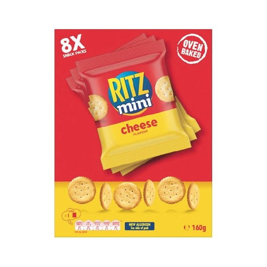 Ritz Mini Crackers Cheese Flavour Multipack 160g Pk 8