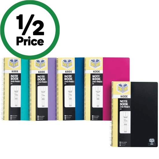 Spirax Kode Notebook A4 240 Pages – Assorted