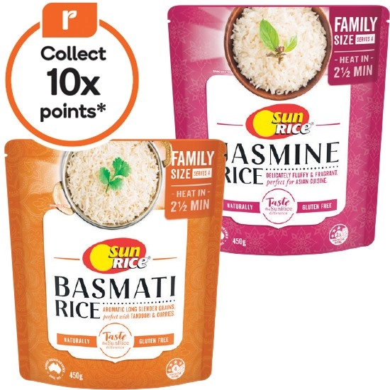 SunRice Microwave Rice Family Pack 450g