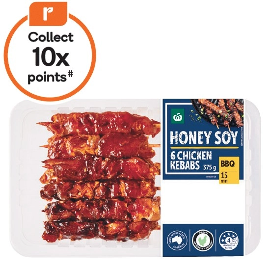 Woolworths Marinated Kebab Varieties with RSPCA Approved Chicken 375g Pk 6 – From the Meat Dept