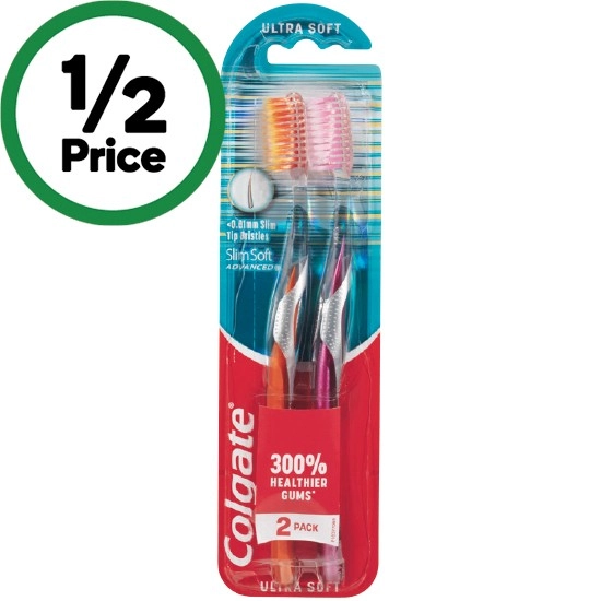 Colgate Slim Advanced Toothbrush Pk 2