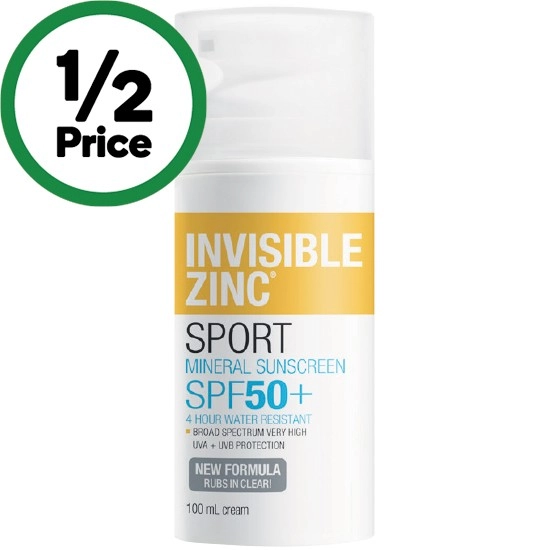 Invisible Zinc Sport Mineral Sunscreen SPF50+ 100ml#