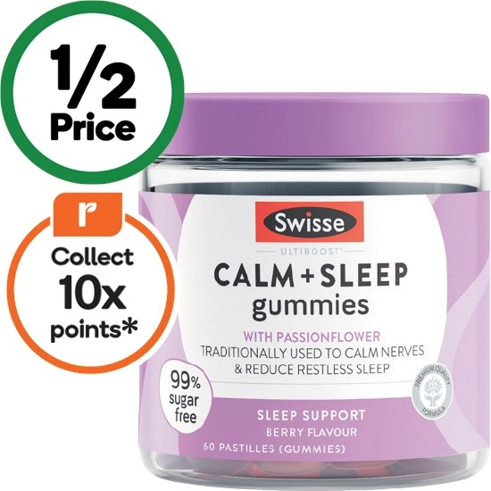 Swisse Ultiboost Calm + Sleep Gummies Pk 60^