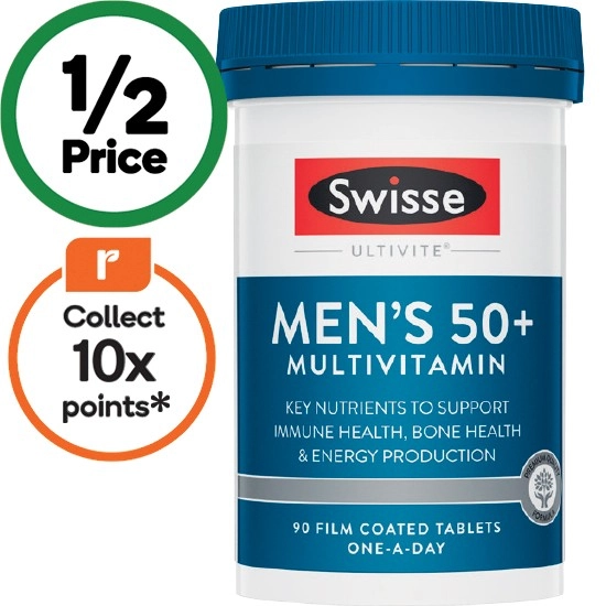 Swisse Ultivite Men's 50+ Multivitamin Tablets Pk 90^