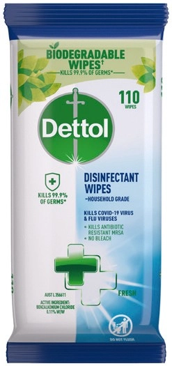 Dettol Disinfectant Wipes 110 Pack Selected Varieties*