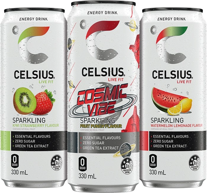 NEW Celsius Sparkling Energy Drink 330mL Selected Varieties