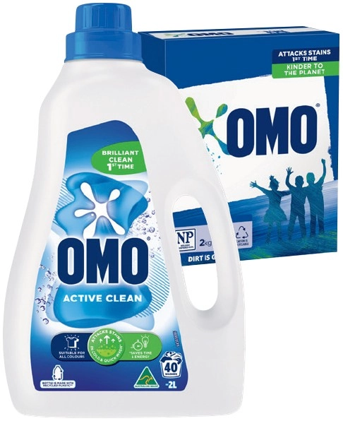 OMO Laundry Liquid 2 Litre, Powder 2kg or Capsule 28 Pack Selected Varieties