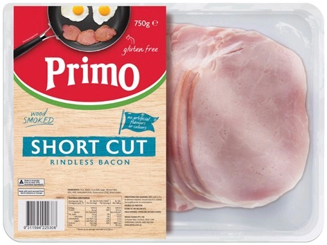 Primo Short Cut Rindless Bacon 750g