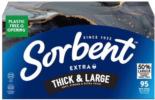 Sorbent Thick & Large Tissues 95 Pack Selected Varieties