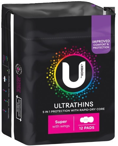 U By Kotex Ultrathin Pads 12‑14 Pack Selected Varieties