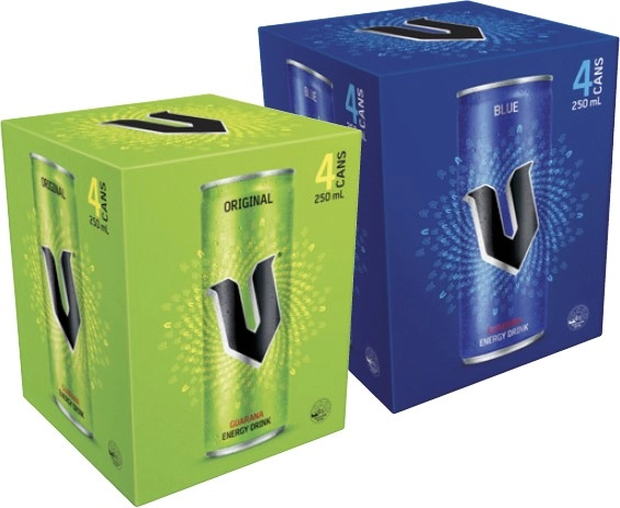 V Energy Drink 4x250mL Selected Varieties