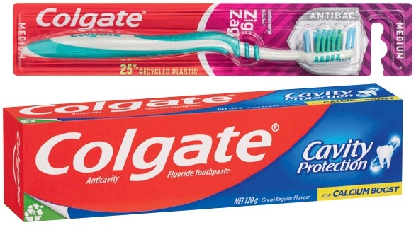 Colgate Toothpaste 110-120g, Zig Zag Toothbrush 1 Pack or Total Dental Tartar Control Floss 25m Selected Varieties