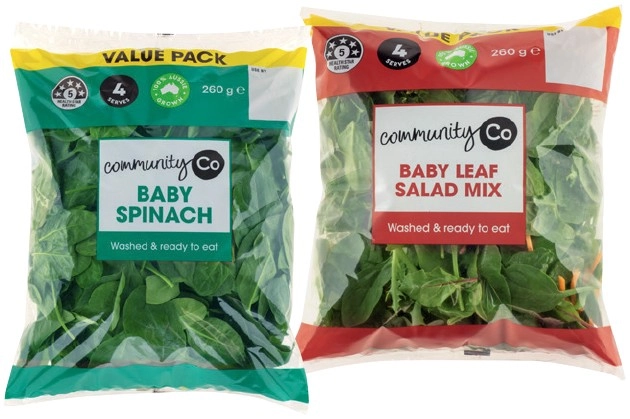 Community Co Baby Leaf Salad Mix or Baby Spinach Big Bag 260g