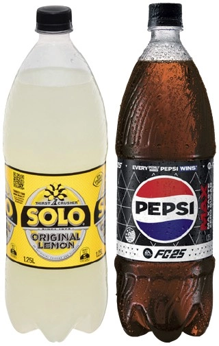 Pepsi or Solo 1.25 Litre Selected Varieties