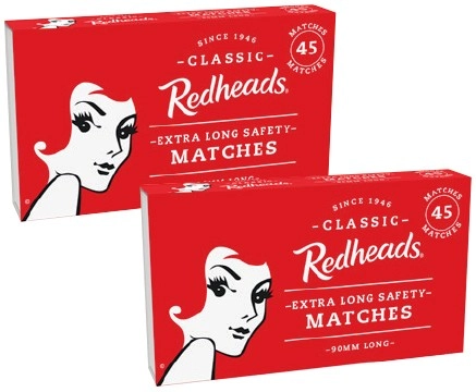 Redheads Extra Long Matches 45 Pack, Safety Matches 10x45 Pack or Handy Matches 3x90 Pack