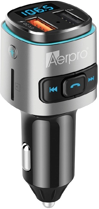 Aerpro In Car Bluetooth Hands Free FM Transmitter Kit with USB Fast Charge