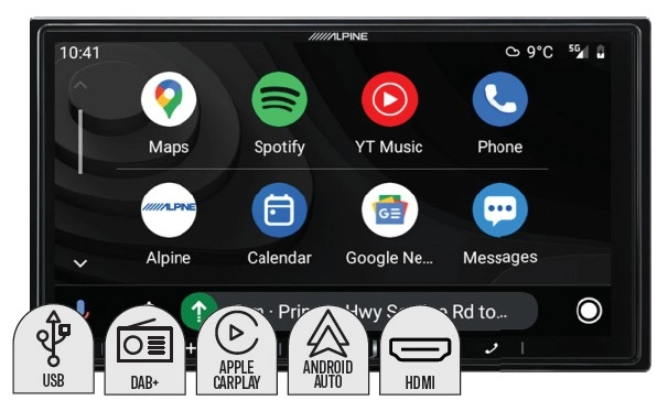 Alpine 7” AV Apple Carplay & Android Auto DAB+ Receiver