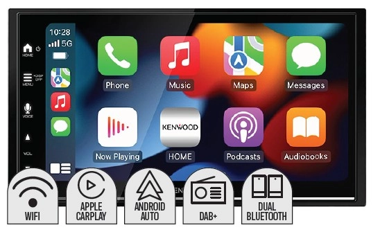 Kenwood 6.8” 200W AV Wireless Carplay A/Auto DAB+ Rec