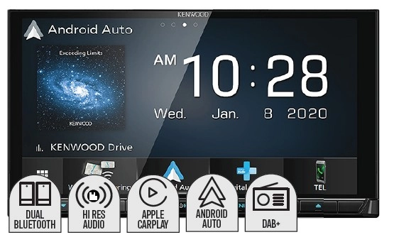 Kenwood 6.8” HD AV Head Unit Apple Carplay & Android Auto DAB+