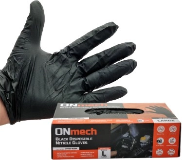 ONmech Black Nitrile Gloves 100 Pack