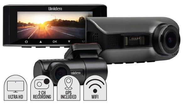 Uniden Ultra HD 4K Dual Recording Wi-Fi GPS Dash Cam