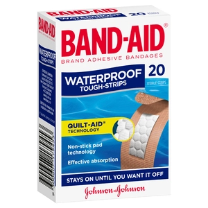 BAND-AID Waterproof Tough-Strips Bandages 20 Strips