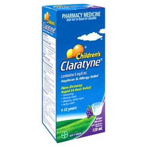 Claratyne Children's Hayfever & Allergy Relief Grape Flavoured Syrup 120mL