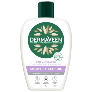 DermaVeen Extra Hydration Shower & Bath Oil for Extra Dry, Itchy & Sensitive Skin 1 L