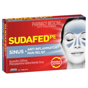 Sudafed PE Sinus + Anti-Inflammatory Pain Relief 24 Tablets